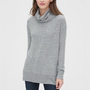 Cynthia Rowley 100% Extra Fine Merino Wool Cowl-Neck Pullover Sweater Gray Sz M